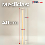 Pack 45 Piezas Brochetas Para Anticuchos Pinchos Bambú Palillos 40cm