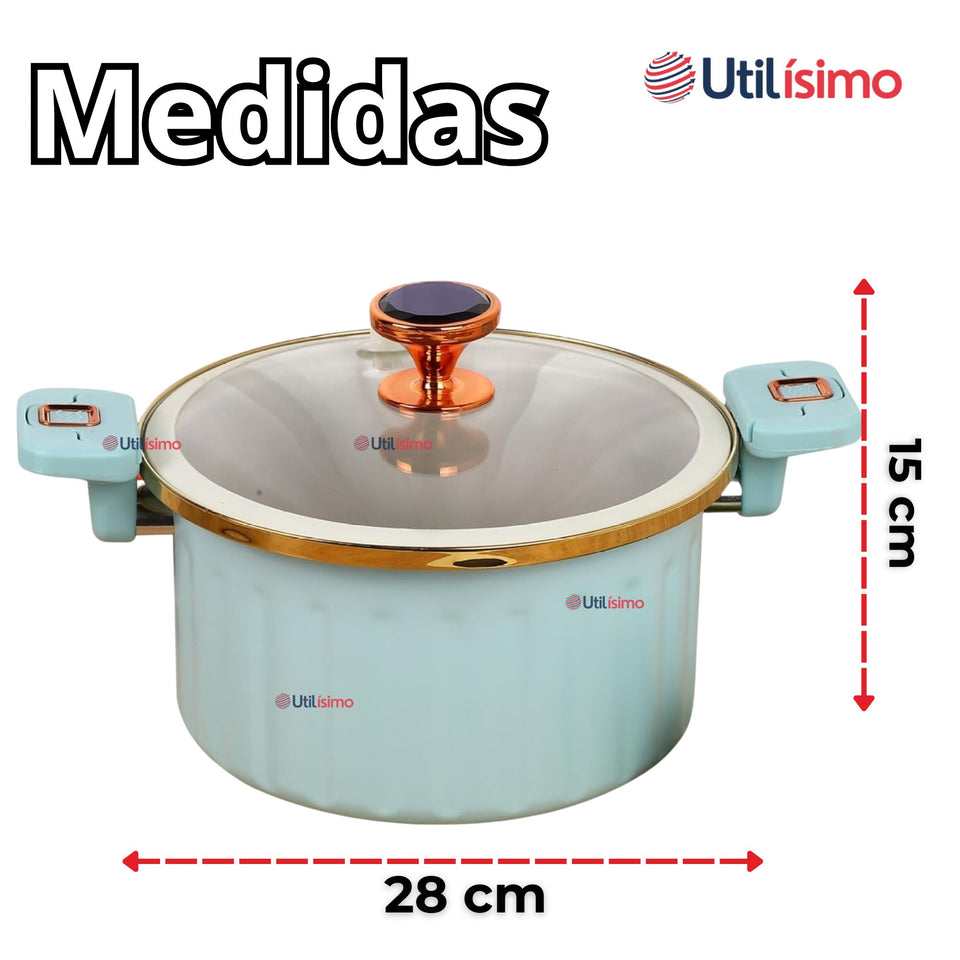 Olla de Micro Presión Esmalte Antiadherente Capacidad 10 Litros Color Azul