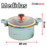 Olla de Micro Presión Esmalte Antiadherente Capacidad 10 Litros Color Azul