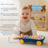 Xilófono Cohete Piano Carrito de Arrastre Juguete Educativo Bebé Niño Niña
