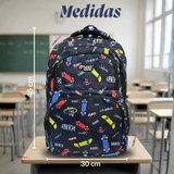 Mochila Bolso Escolar + Lonchera + Estuche 45Cm Niño Tela Oxford