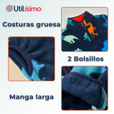 Chaqueta 100% Polar Niño Manga Larga Azul