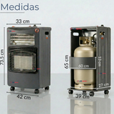 Estufa Hibrida Gas Eléctrica Plegable Con Accesorios 5kg A 15kg  GLP - Eficiencia Energética Clase A