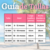 Traje de Baño Flotador Enterito Con Gorro 2 Piezas Niña 9 a 36 Meses Marine Fantasy