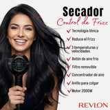 Secador De Cabello Control Frizz Revlon 2000W Negro
