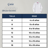 Pack 3 Camisas Blusas Escolares Blanca Manga Larga Colegio Para Niñas y Juvenil