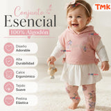 Conjunto 2 Piezas Polerón con Capucha y Pantalón 100% Algodón Bebé Niña Tedmimak Sweet flowers