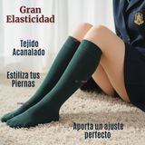 Pack 6 Calcetínes Escolares Largo Acrílico Verde Niñas Juvenil