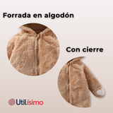 Enterito Osito Polar Con Capucha Marron Bebé