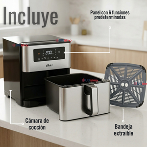 Freidora de aire digital Oster® con capacidad de 9L CKSTAF90D 1550W