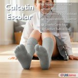 Calcetín Escolar Corto Acrilico Gris Niño y Niña
