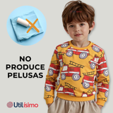Polerón Algodón Cuello Redondo Niño Mostaza Bomberos