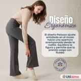 Calza Polar Con Chiporro Palazzo Mujer Elasticada Térmica Gris Oscuro