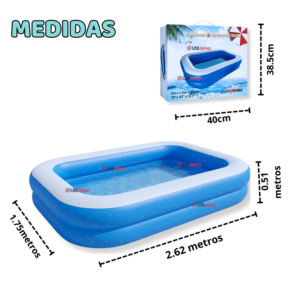 Piscina Inflable Rectangular 2.62mx1.75mx51cm Color Azul