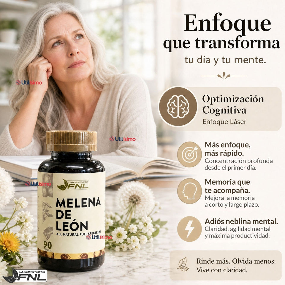 Melena De León FNL 90 Cápsulas Sabor Natural