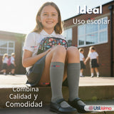 Pack 6 Calcetínes Escolares Corto Algodón Gris Niño y Niña
