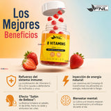 8 Vitamins Gummies 60 Gomitas Sabor Fresa FNL