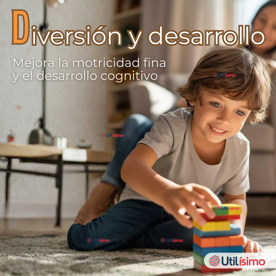 Jenga Juego De Mesa 48 Piezas Multicolor Madera Original