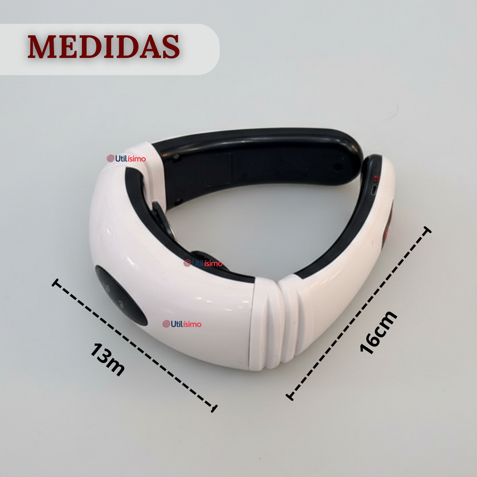 Masajeador Electro Estimulador Cervical Cuello Recargable 2 Electrodos
