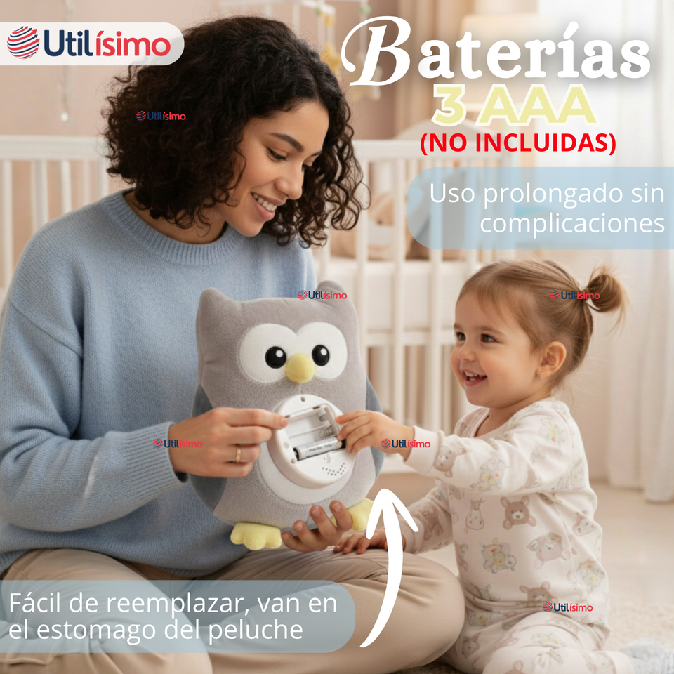 Peluche Búho Espantacuco Con Luz Y Sonido Para Bebé Niño Niña