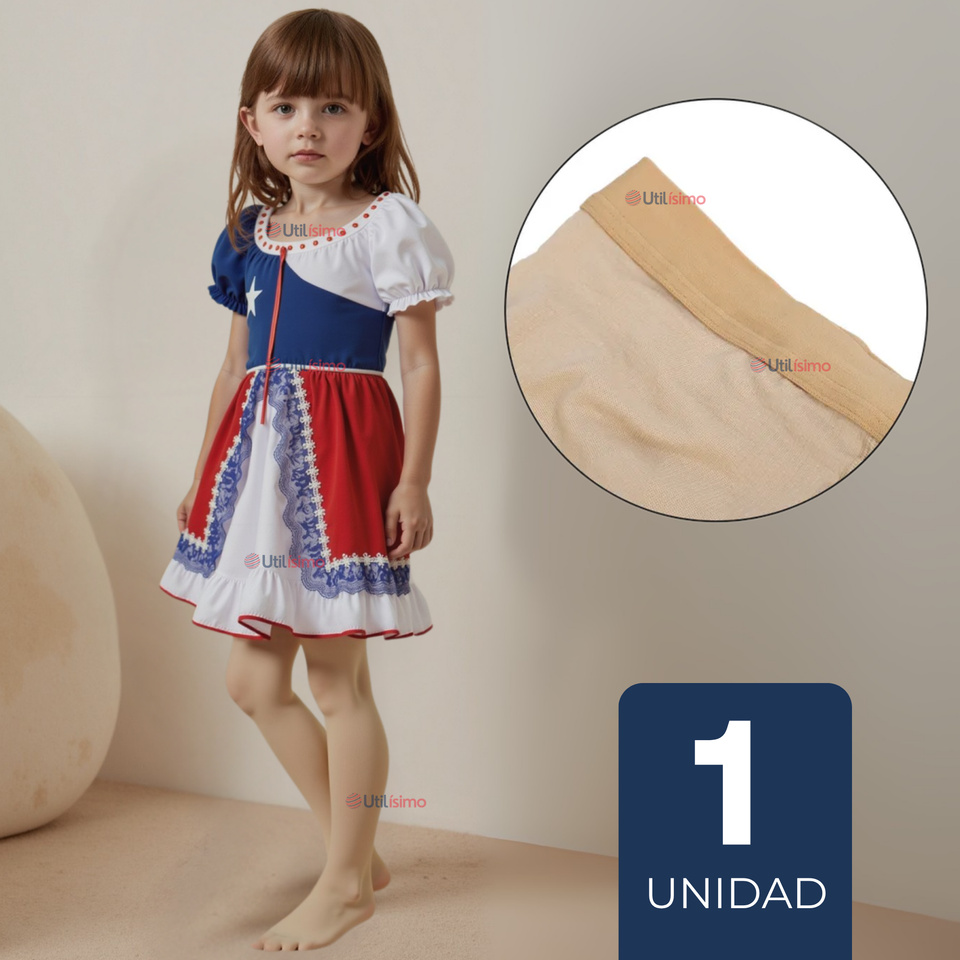 Panty Primera Capa Ballerina Color Piel Para Niñas Fiestas Patrias