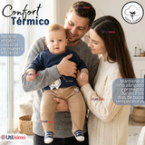 Conjunto 2 Piezas Buzo Pantalón Y Polerón De Algodón Azul León Bebé Niño
