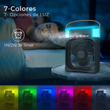Climatizador Portátil Frío 4 en 1 Ventilador Humificador Enfriador Lampara LED 220v USB Negro