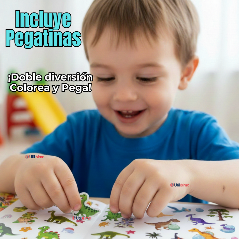 Libro Para Colorear Pintar Educativo Con Stickers Diseños Surtidos