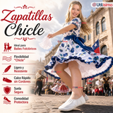Zapatillas Chicle Blancas Juvenil Bailes Danza Fiestas Patrias Talla 36-41