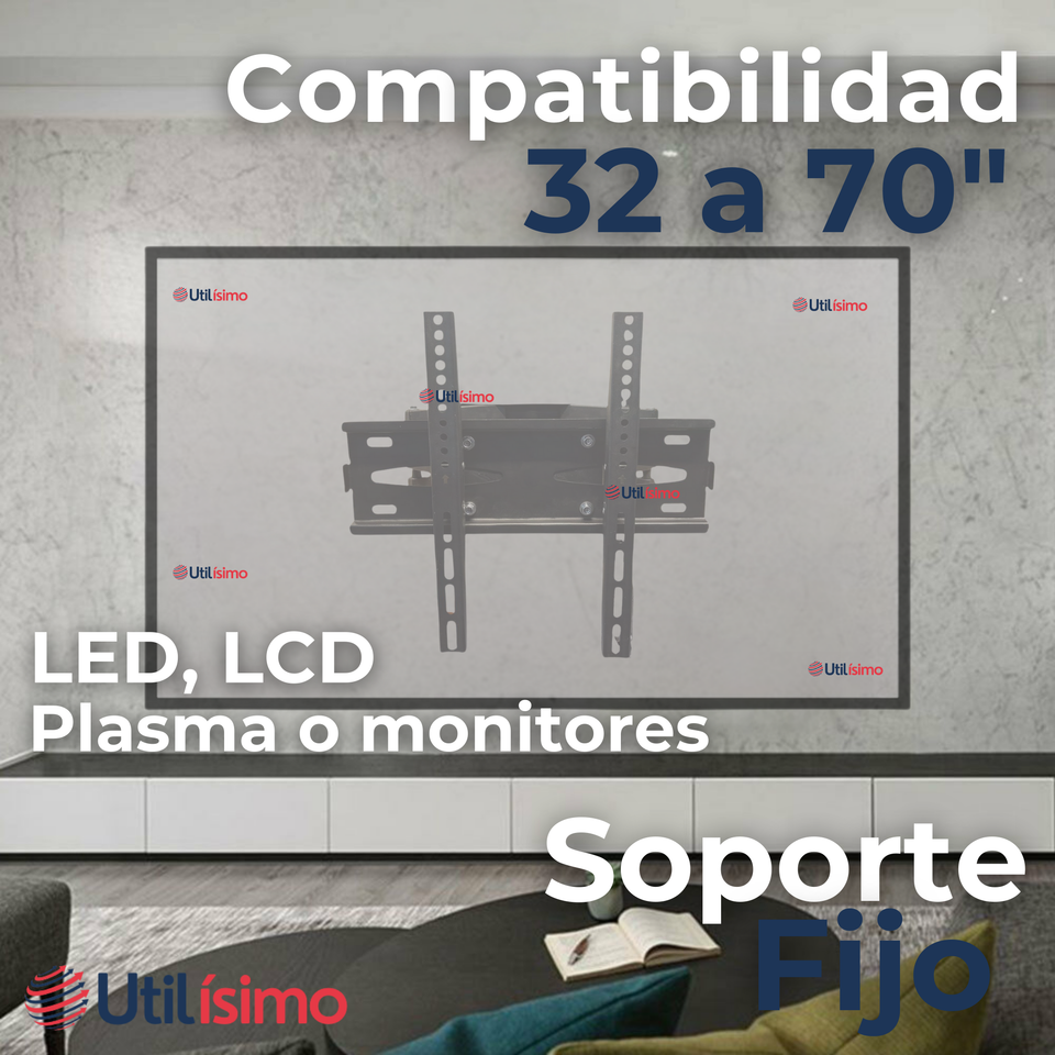 Soporte TV Pared Ajustable 60Kg 32 a 70 Pulgadas 32 37 39 40 42 43 46 47 48 49 50 55 58 60 65 70