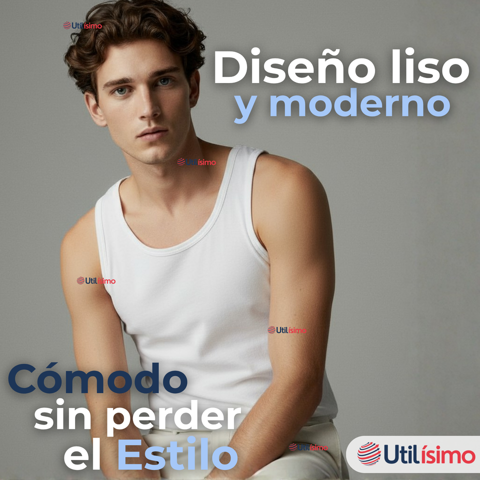 Camiseta Sin Manga Básica Suave 100% Algodón Colores Surtidos Hombre