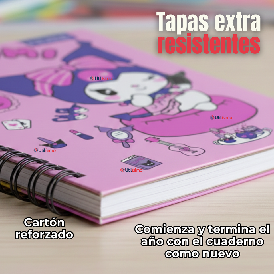 Pack 10 Cuadernos Universitarios Kuromi Proarte 7mm 100 Hojas Diseños Surtidos