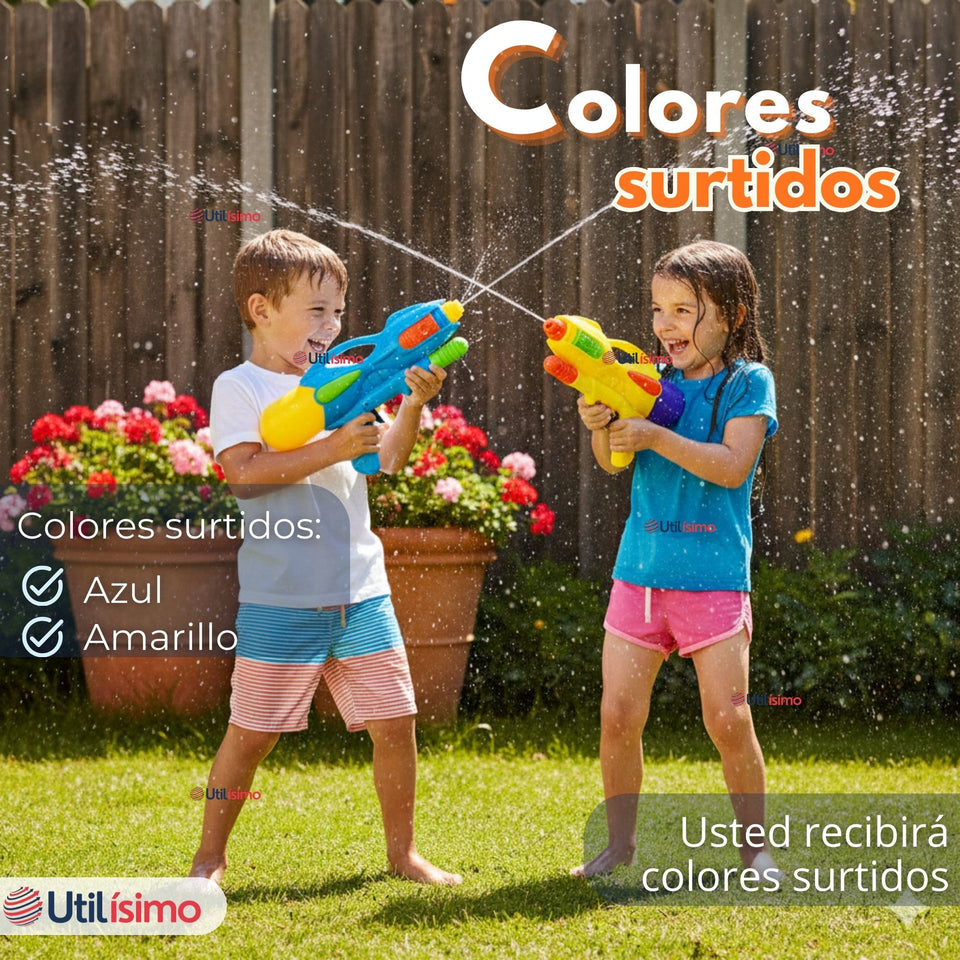 Pack 2 Pistolas Lanza Agua 32 cm Juguete Agua Niño Niña Colores Surtidos