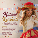 Sombrero Gorro Caporal Mujer Fiestas Patrias Rojo Baile Típico