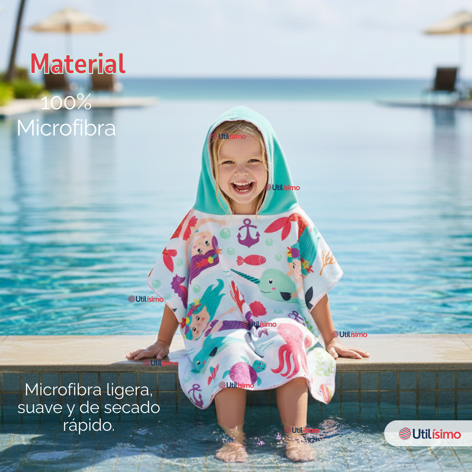 Toalla De Baño Playa Con Capucha Niño y Niña Diseños