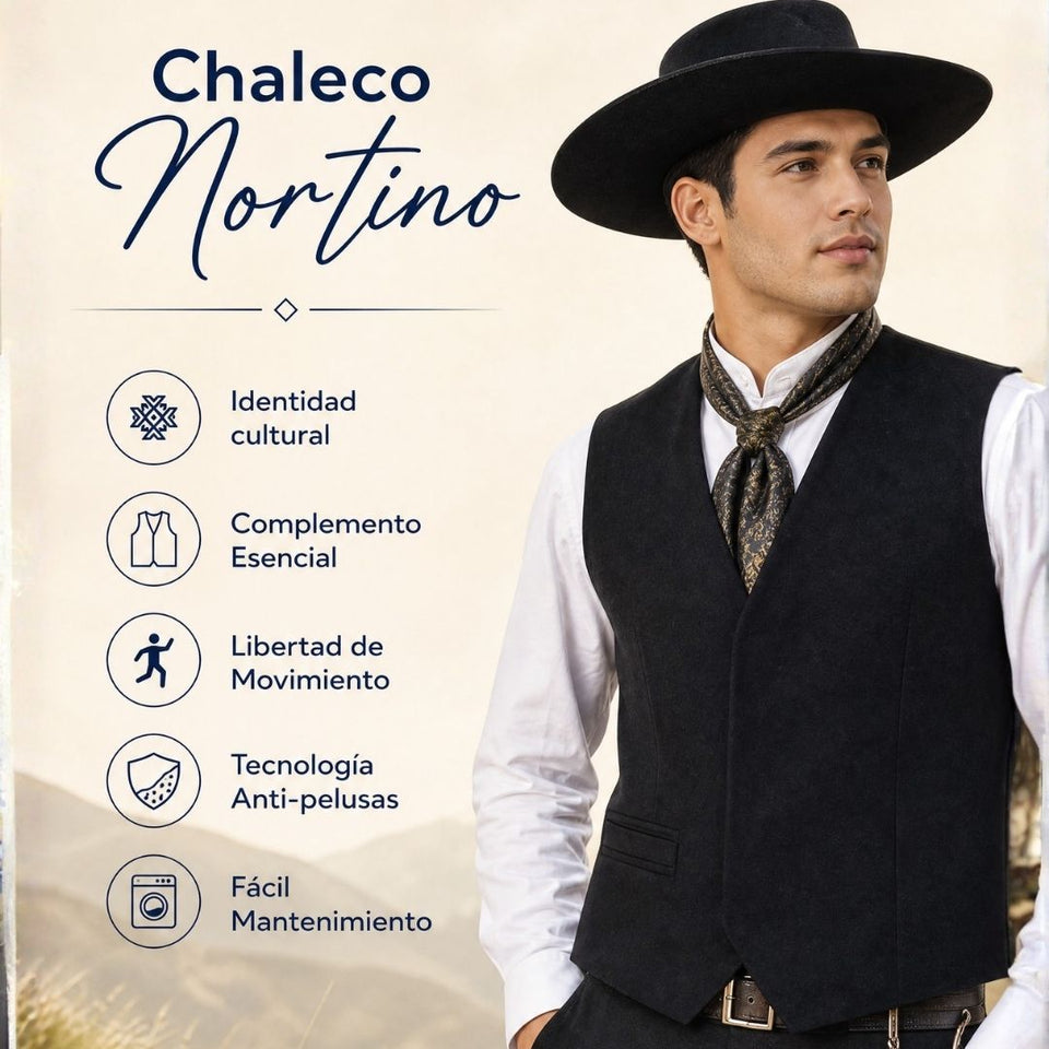 Chaleco Bolero Negro Tradicional Hombre Fiestas Patrias