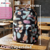 Mochila Escolar + Estuche + Lonchera 43cm Tela Oxford Azul Celeste Niña
