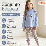 Conjunto 2 Piezas Polerón con Capucha y Buzo 100% Algodón Niña Tedmimak Blue Puppy