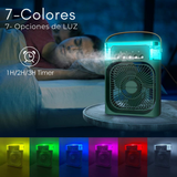Climatizador Portátil Frío 4 en 1 Ventilador Humificador Enfriador Lampara LED 220v USB Verde
