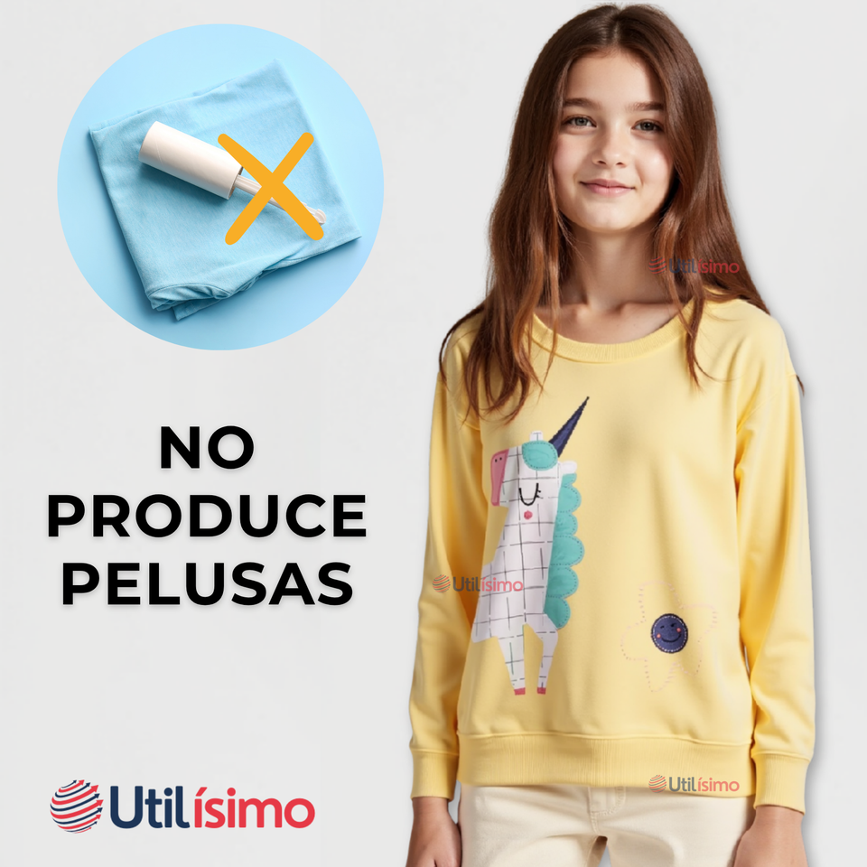 Polerón Algodón Cuello Redondo Niña Amarillo Unicornio