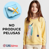 Polerón Algodón Cuello Redondo Niña Amarillo Unicornio