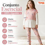 Conjunto 2 Piezas Polerón con Capucha y Pantalón 100% Algodón Niña Tedmimak Sweet flowers