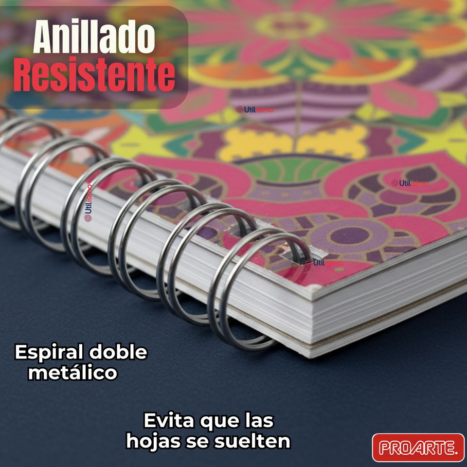 Pack 5 Cuadernos Universitario Mandalas Proarte 7mm 100 hojas Diseños Surtidos