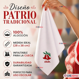 Pack 6 Pañuelos Baile Cueca 28cm Bordado Flor Copihue Algodón Fiestas Patrias