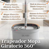 Trapeador Mopa Giratorio 360° Balde Centrifugo Microfibra