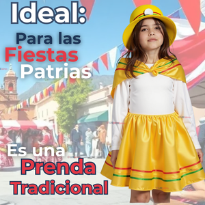Pack 6 Traje Nortino Niña 4 Piezas Niña Fiestas Patrias Baile Nortino