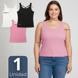 Camiseta Polera 100% Algodón Básicas Lisa Con Espalda Cruzada Mujer Colores Surtidos Peto