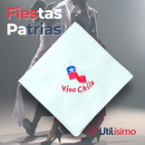 Pañuelo Baile Cueca 45CM Bordado Viva Chile Fiestas Patrias