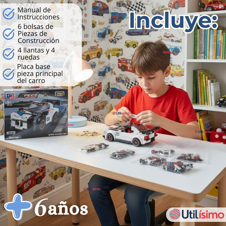 Auto Transformers Coche De Carreras Armable 203 Piezas Juguete Niño Modelos Y Colores Surtidos