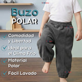 Buzo Solo Pantalón Gris Bebé Niño Forrado Polar